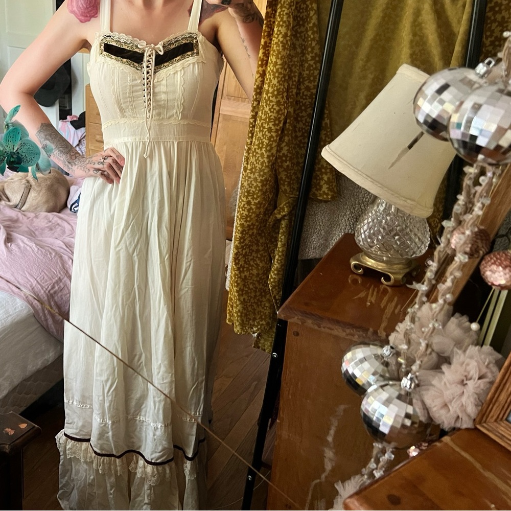 RARE & BEAUTIFUL GUNNE SAX 70s vintage boho maxi prairie dress